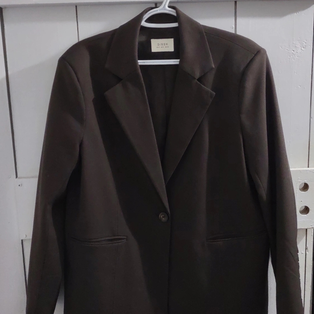 DISSH Oversized Eden Blazer In Bitter Chocolate